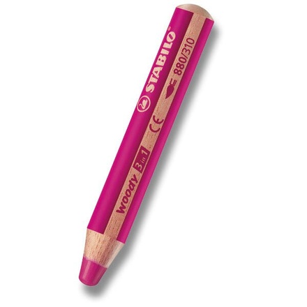 Papírenské zboží - Pastelka Stabilo Woody 3 in 1 růžová