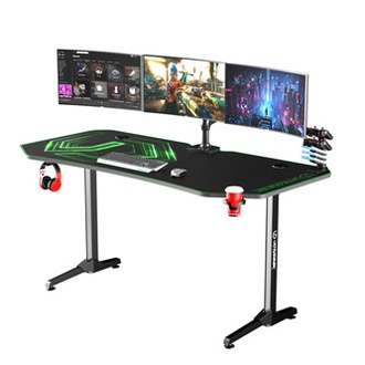 Papírenské zboží - ULTRADESK Herní stůl FRAG XXL GREEN, 160 x 75 cm, 75 cm, držák nápojů a sluchátek, stojan