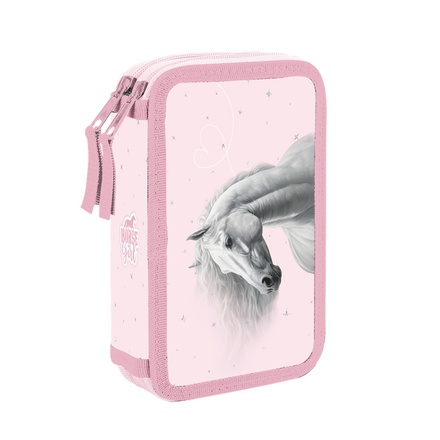 Papírenské zboží - Penál 2 p. prázdný kůň romantic