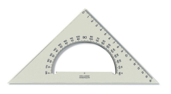 Papírenské zboží - Pravítko trojúhelník 745640 45/177 s úhloměrem