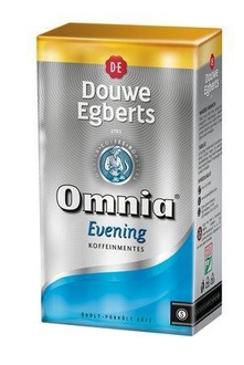 Papírenské zboží - Káva mletá, pražená, vakuově balená, 250 g, DOUWE EGBERTS "Omnia Evening", bez kofeinu