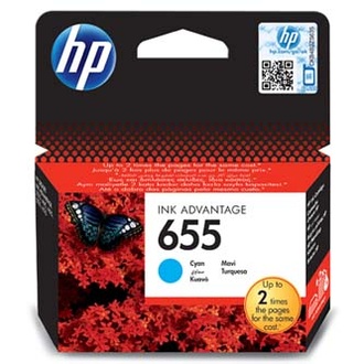 Papírenské zboží - HP originální ink CZ110AE, HP 655, cyan, 600str., HP Deskjet Ink Advantage 3525, 5525, 65
