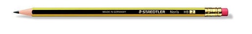 Papírenské zboží - Grafitová ceruzka s gumou "Noris", HB, šesťhranná, STAEDTLER