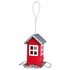 Papírenské zboží - Záhradné krmítko kovové, farebný domček 19x20x19 cm, - červený/strieborná strecha