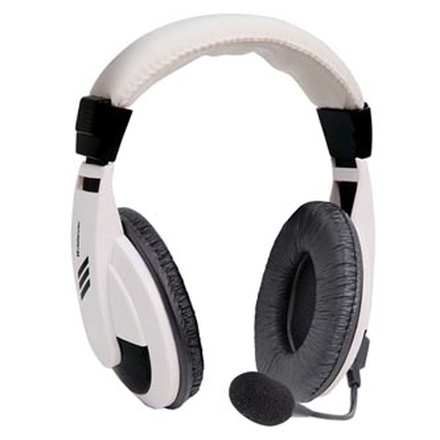 Papírenské zboží - Defender Gryphon 750, sluchátka s mikrofonem, ovládání hlasitosti, bílá, uzavřená, 2x 3.5
