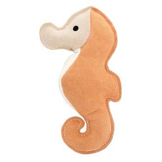Papírenské zboží - Mořský koník, 23 cm, robustní kožená hračka / aport, HIPHOP DOG, krémová/hořčicová