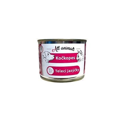 Papírenské zboží - ALL ANIMALS konzerva KOČKOPES telecí jazýčky, 200 g 