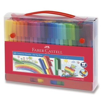 Papírenské zboží - Fixy Faber-Castell 155560 Connector, plastová taška 60 ks