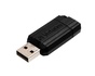 Papírenské zboží - USB flash disk PinStripe, čierna, 64GB, USB 2.0, 10/4MB/sec, VERBATIM