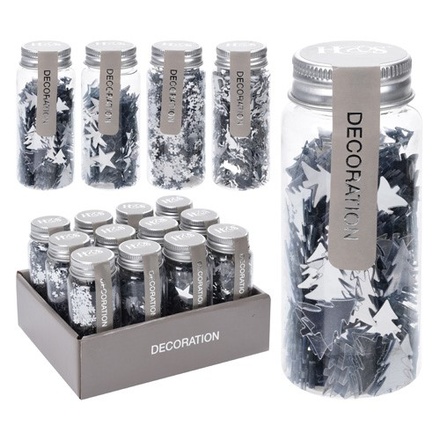 Papírenské zboží - Dekorační konfety 40g - stříbrné, mix
