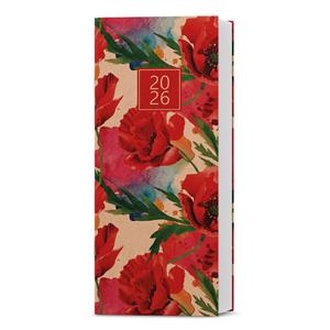 Papírenské zboží - Měsíční diář - Božka - kraft - Máky