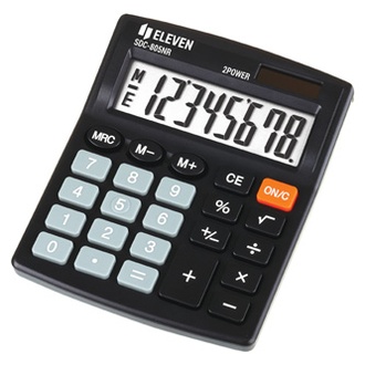 Papírenské zboží - Eleven kalkulačka SDC805NR, černá, stolní, osmimístná, duální napájení