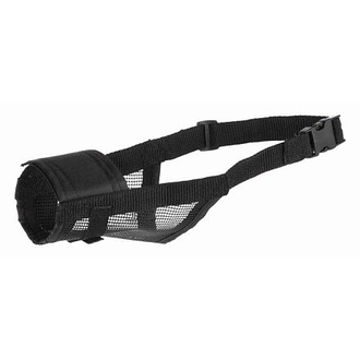 Papírenské zboží - Náhubek nylonový se síťkou, polyester, černý M 19 - 26 cm 