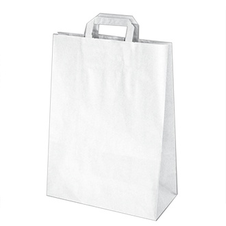 Papírenské zboží - Papírové tašky 32+16 x 39 cm bílé [50 ks]