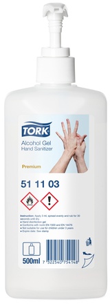 Papírenské zboží - Gelový dezinfekční prostředek TORK Premium Alcohol 500ml s pumpičkou [1 ks]