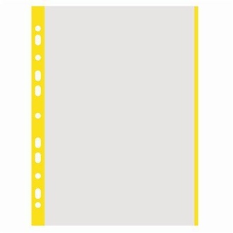 Papírenské zboží - Obal, barevná boční lišta, matný, žlutý, A4, 40 micron, DONAU [100 ks]