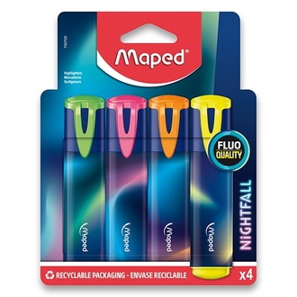 Papírenské zboží - Zvýrazňovač Maped Fluo Peps Nightfall 4 barvy