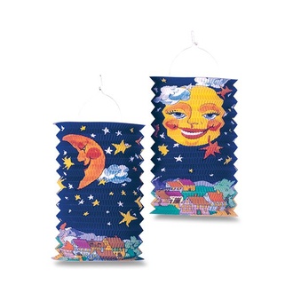 Papírenské zboží - Papírový lampión Sun and Moon délka 28 cm