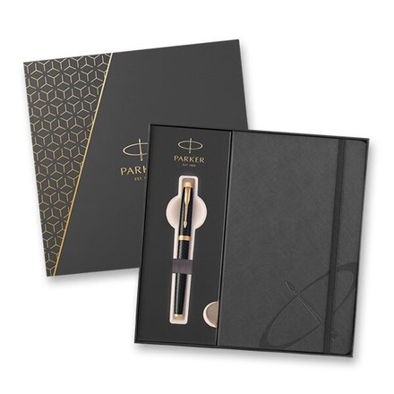 Papírenské zboží - Parker IM Premium Black GT sada roller a zápisník