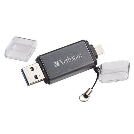 Papírenské zboží - 64GB USB flash disk "Lightning", šedá, USB 2.0, VERBATIM