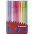 Papírenské zboží - Prémiová vláknová fixka - STABILO Pen 68 - ColorParade - 20 ks deskset modrá/červená