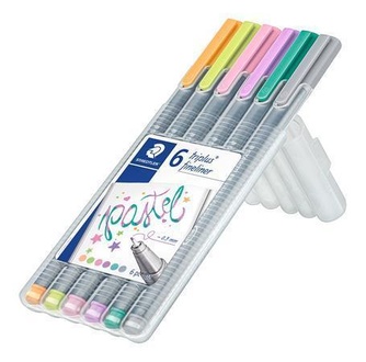 Papírenské zboží - Liner "Triplus 334 Box" sada, 6 barev - pastelové, 0,3mm, STAEDTLER