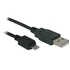 Papírenské zboží - USB kábel (2.0), USB A M - microUSB M, 0.6m, čierny, Logo