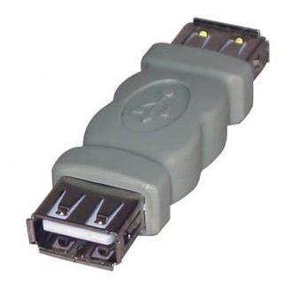 Papírenské zboží - Spojka, (2.0), USB A (2.0) F-USB A (2.0) F, 0, šedá, Logo, blistr