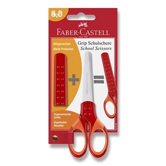 Papírenské zboží - Školní nůžky Faber-Castell červené