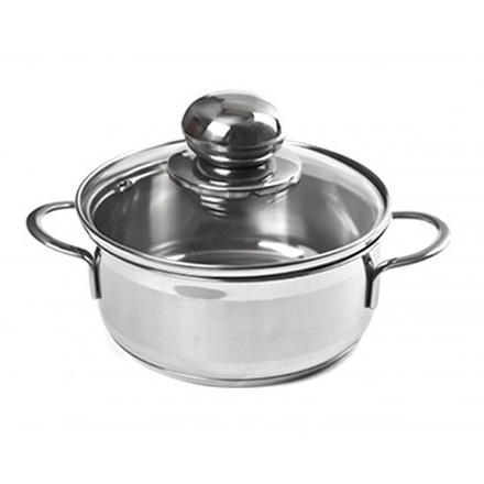 Papírenské zboží - Hrnec indukční, 16cm, stříbrný, nerez, 1.5l, s poklicí, PROhome