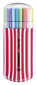 Papírenské zboží - Prémiový vláknový fix - STABILO Pen 68 - 20 ks Zebrui sada červená
