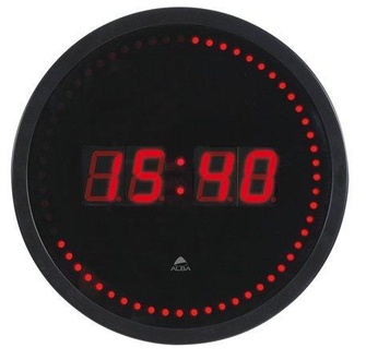 Papírenské zboží - Nástěnné hodiny, LCD displej, černá, 30cm, ALBA "Horled"