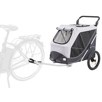 Papírenské zboží - Vozík za kolo s funkcí rychlého skládání L 74 x 95 x 103/143 cm, nosnost max. 30 kg, šedý 