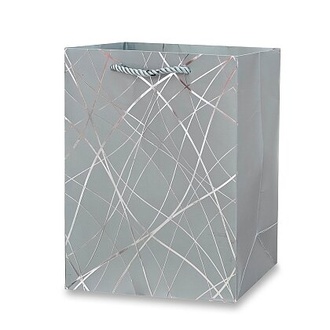 Papírenské zboží - Dárková papírová taška - velikost XS, silver