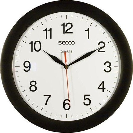 Papírenské zboží - Nástěnné hodiny, černá, 28 cm, SECCO