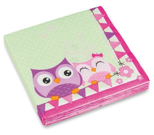 Papírenské zboží - Ubrousky Happy Owl 33 x 33 cm, 20 ks