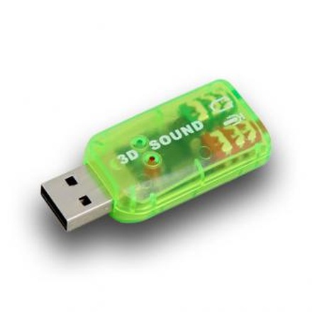 Papírenské zboží - USB (2.0) Redukce, USB-Audio, USB A (2.0) M-Jack (3,5mm) 2x F, 0, zelená, USB zvuková kar