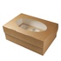 Papírenské zboží - Papierová krabička EKO na muffiny 250x170x100 mm hnedá s okienkom [25 ks]