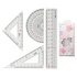 Papírenské zboží - Pravítko M&G 15 cm Sakura, súprava 4 ks