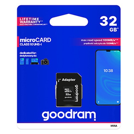 Papírenské zboží - Goodram Micro Secure Digital Card, 32GB, micro SDHC, M1AA-0320R12, UHS-I U1 (Class 10), s