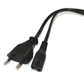 Papírenské zboží - Kabel přístrojový kabel 230V, vidlice-230V 2pin F, 2m, černý, 2 pinová koncovka