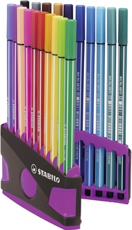 Papírenské zboží - Prémiový vláknový fix - STABILO Pen 68 - Colorparade - 20 ks deskset antracit/růžová