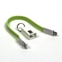 Papírenské zboží - USB kábel (2.0), USB A M - microUSB M, 0.2m, svetlo zelená, Logo, blister, kľúčenka