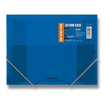 Papírenské zboží - Tříchlopňové desky s gumou FolderMate Pop Gear Plus modrá