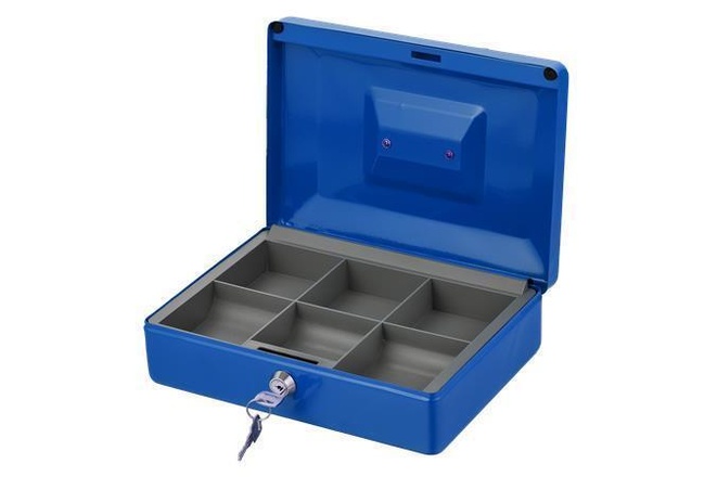 Papírenské zboží - Pokladna, modrá, 250 x 180 x 90 mm, VICTORIA FACILITY