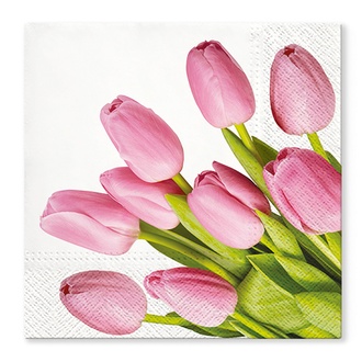 Papírenské zboží - Ubrousky TaT 33x33cm Lovely Tulips