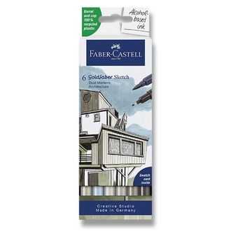 Papírenské zboží - Popisovač Faber-Castell Goldfaber Sketch Dual Marker Architecture sada, 6 barev