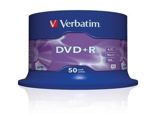 Papírenské zboží - DVD+R 4,7GB, 16x, AZO, Verbatim, 50-cake