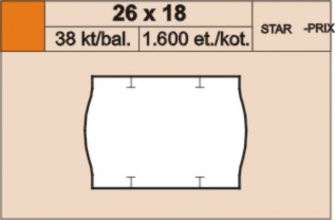 Papírenské zboží - Cenové etikety 26x18 start žluté