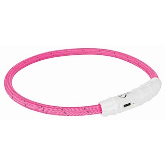 Papírenské zboží - Svítící kroužek USB na krk, růžový L-XL: 65 cm/ o 7 mm